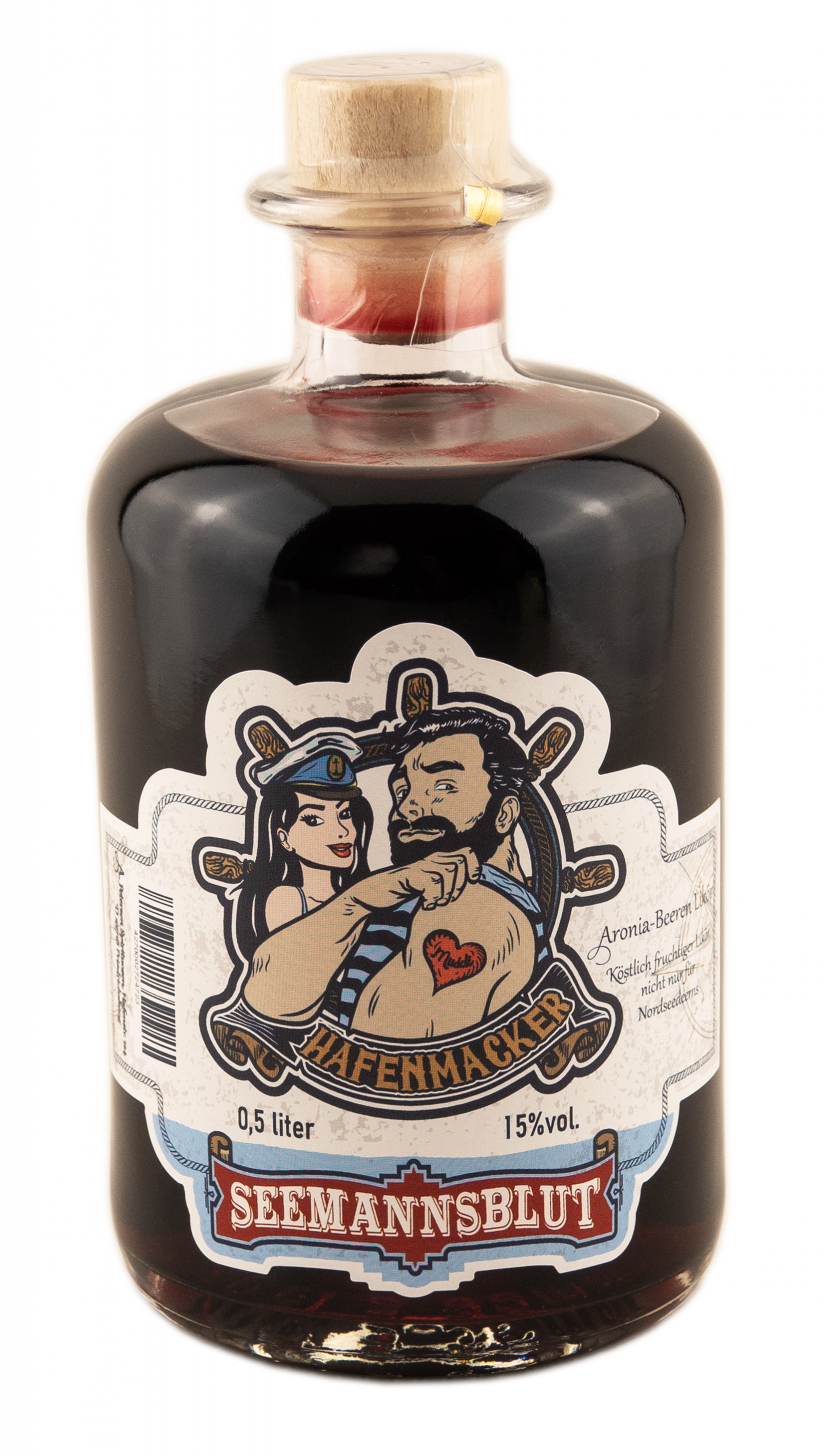 Hafenmacker Seemannsblut - Produktfoto - Flasche mit Aroniabeerenlikör