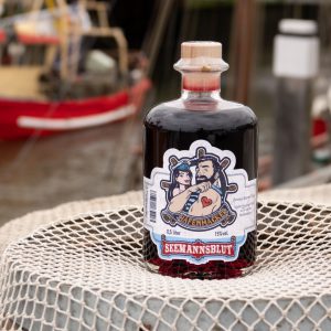 Hafenmacker Seemannsblut - Banner - Flasche am Hafen